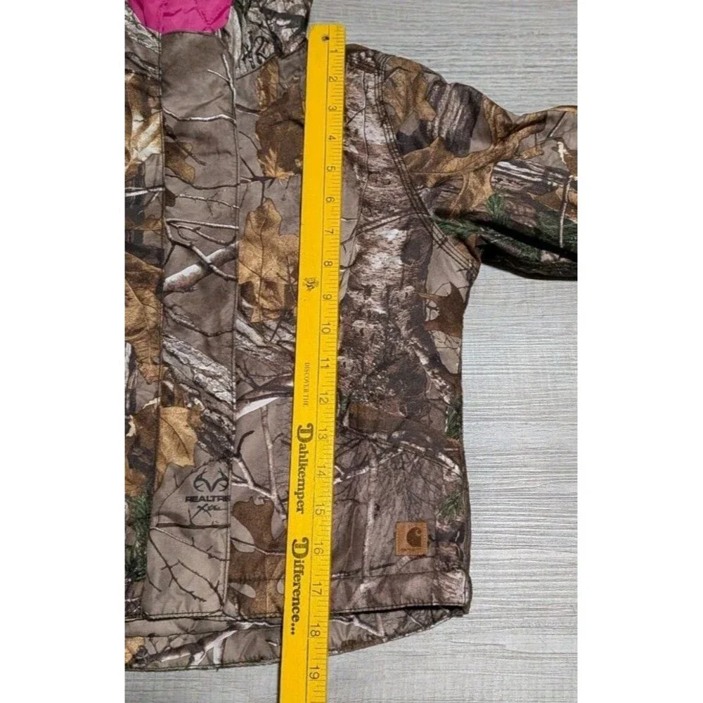Carhartt Girls XXS 4-5 Realtree Xtra Camo Pink Quilt Lined Hooded Jacket Coat